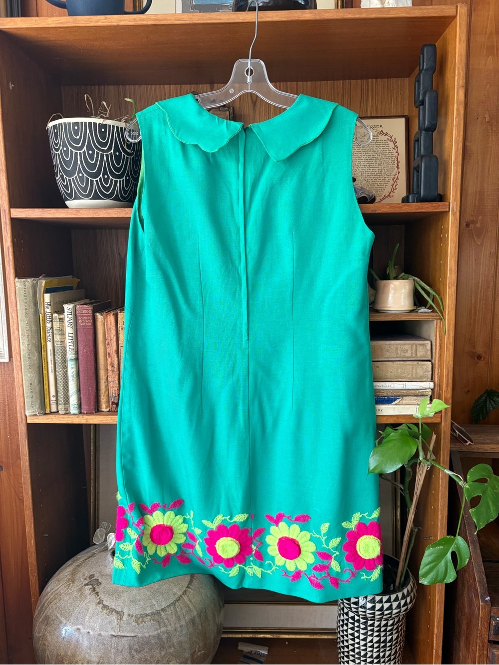 60s Vintage Retro Floral Shift Dress M - Picture 5 of 6